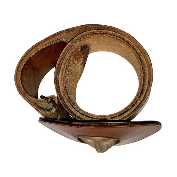 Mixed Media Ceramic Profile Leather Belt Buckle main image 3